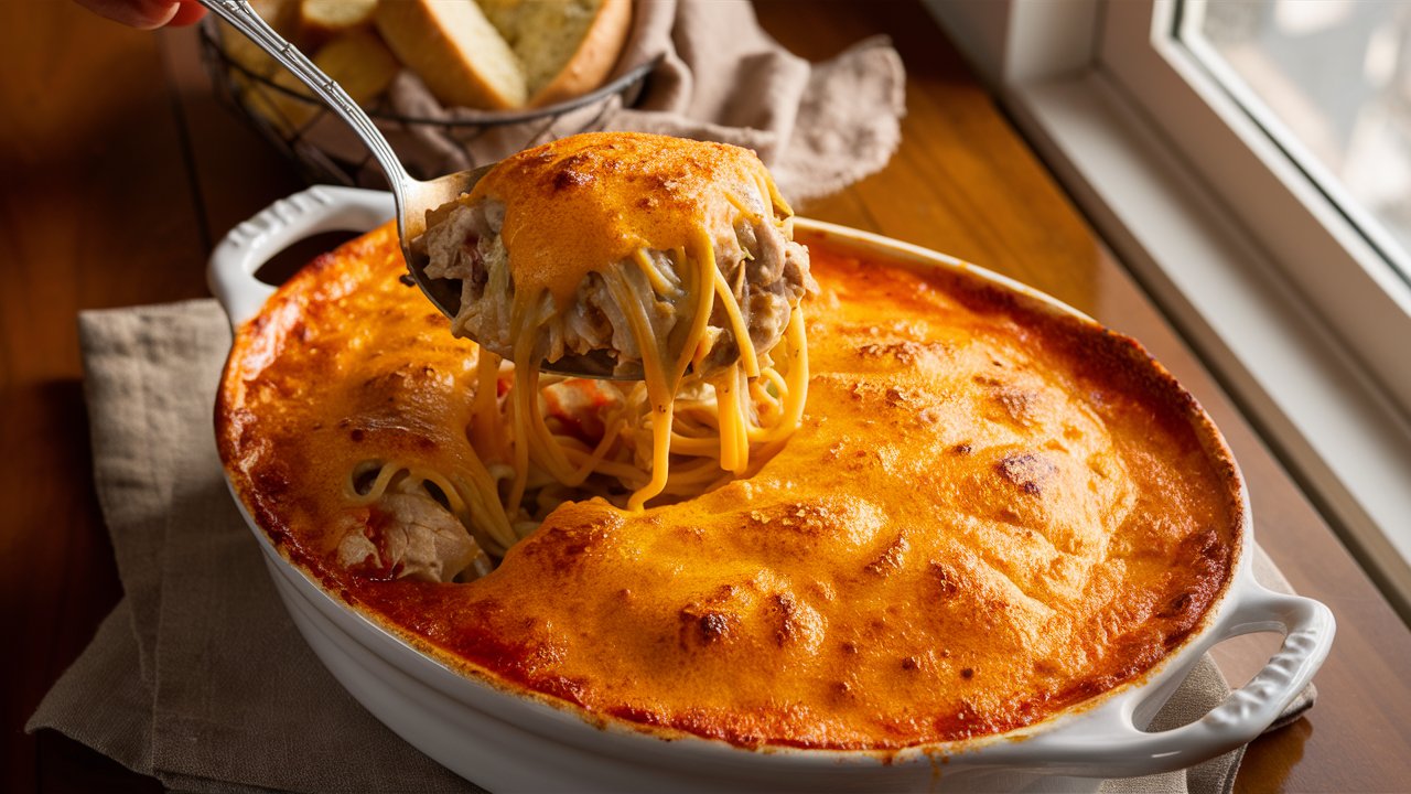 Chicken Spaghetti Recipe Rotel: 1 Easy Crowd-Pleasing Casserole That’s Incredibly Creamy & Delicious
